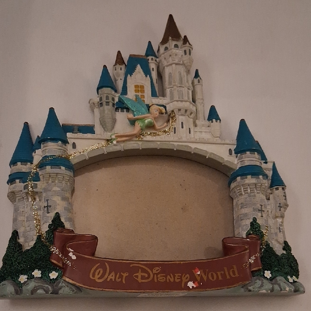 Disney Castle Photo Frame with Blue and Brown Accents